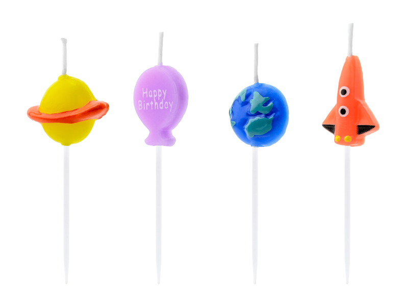Birthday candles Space, 2-3cm (4 pc.)